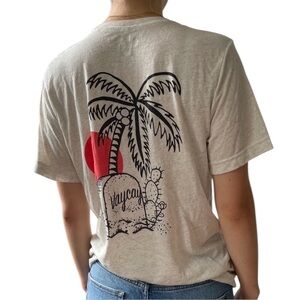 Vintage Xtra Soft Cotton Slub Marled Heathered Grey VACAY Graphic T Shirt Medium